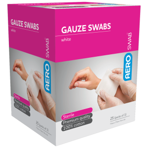 Sterile White Gauze Swab 7.5 x 7.5cm (Packs of 3) Box/25